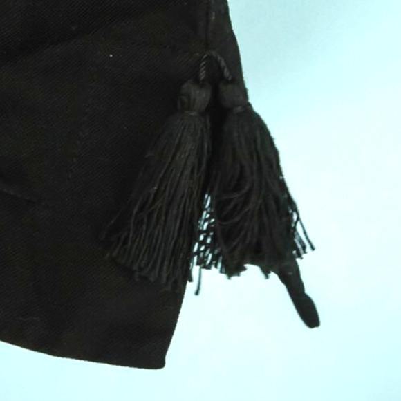 Whistles Size 4 Black Pull On Drawstring Tassel Ankle Crop Ankle Linen Pants - Picture 2 of 6